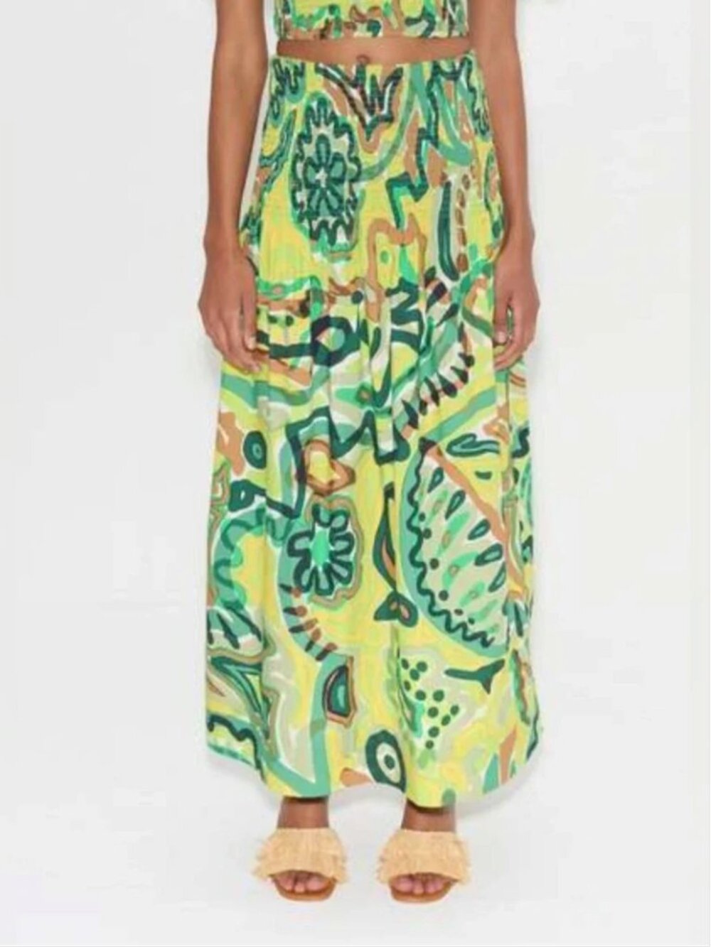Simon Miller Poplin Abstract Floral Print Maxi Long Skirt size M